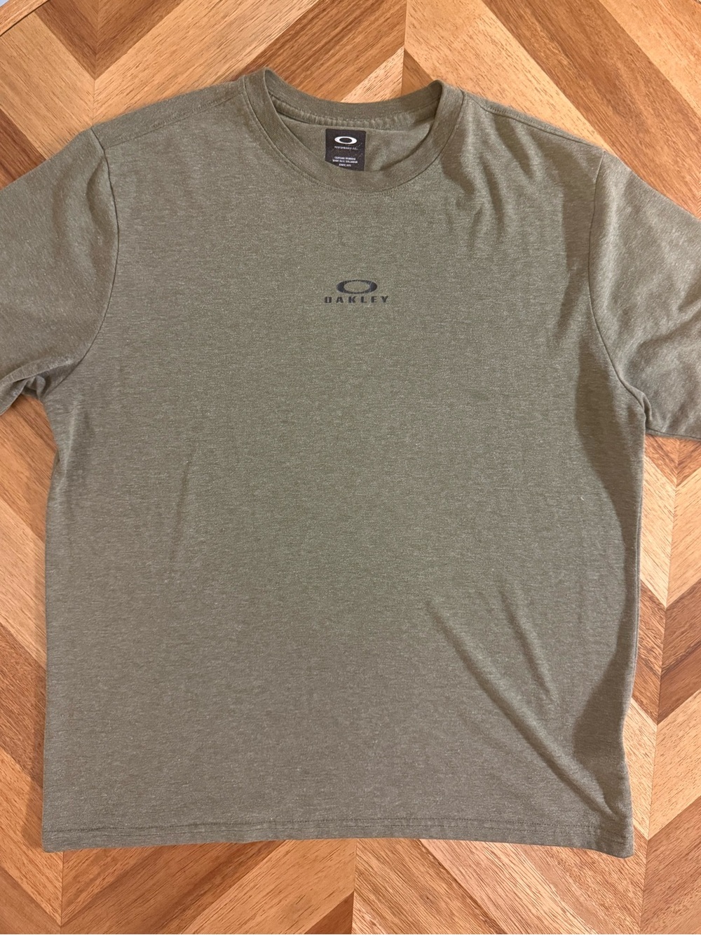 Oakley Men's Olive Green Logo Crewneck T-Shirt